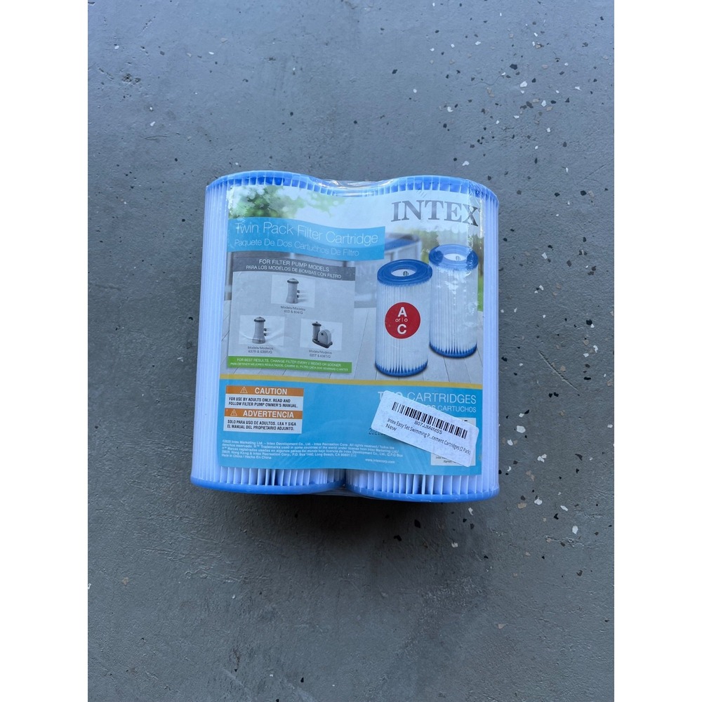 Intex Easy Set Type A/C Pool Filter Replacement Cartridges Twin Pack Swimming